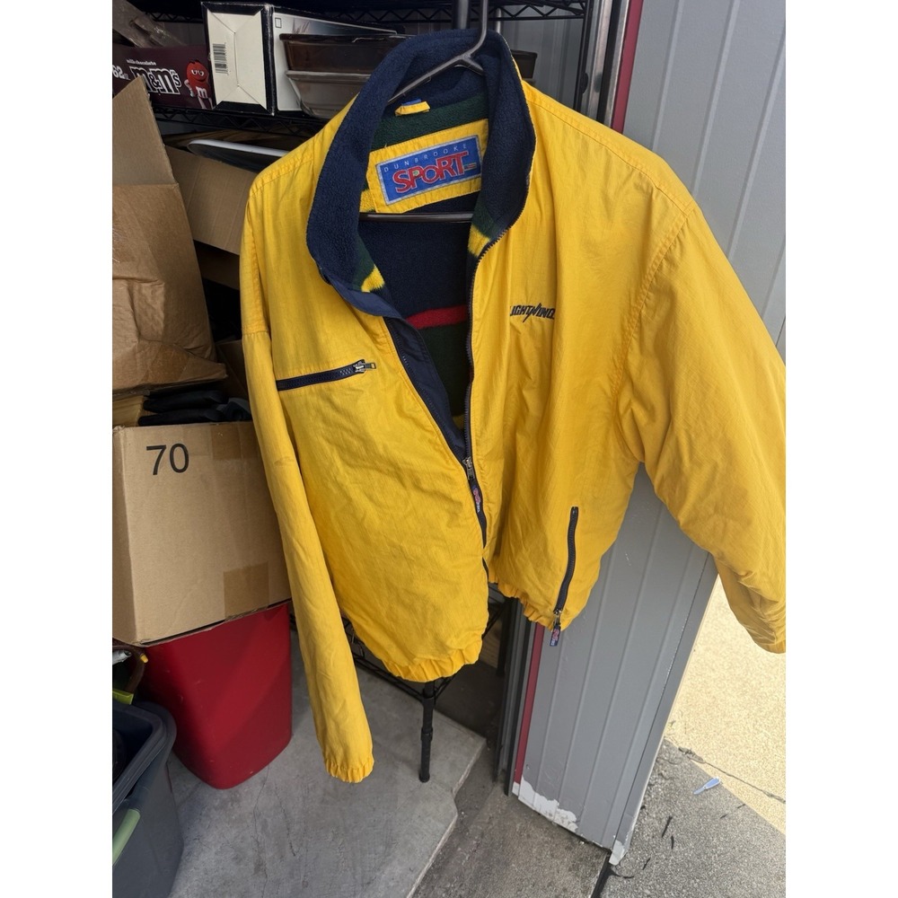 Vintage Dunbrooke Sport Lightning Fleece Lined Jacket Yellow Men's XL USA